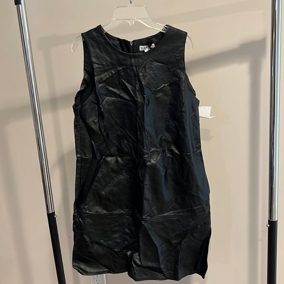 macy's black leather dress Women's Faux Leather Semi-Formal Cocktail & Party Dresses